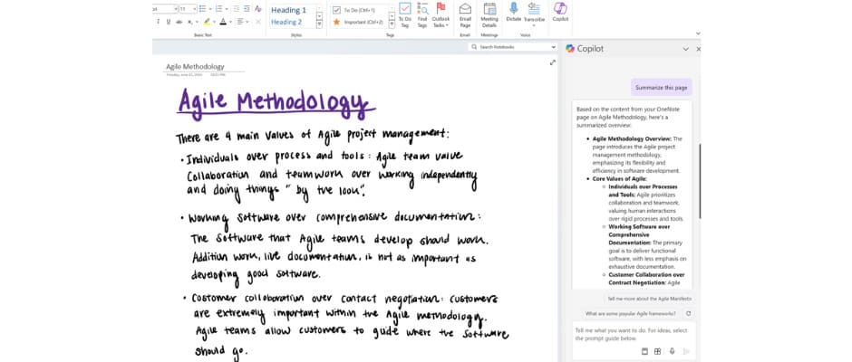 onenote copilot