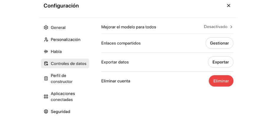 configurar politica de privacidad de openai